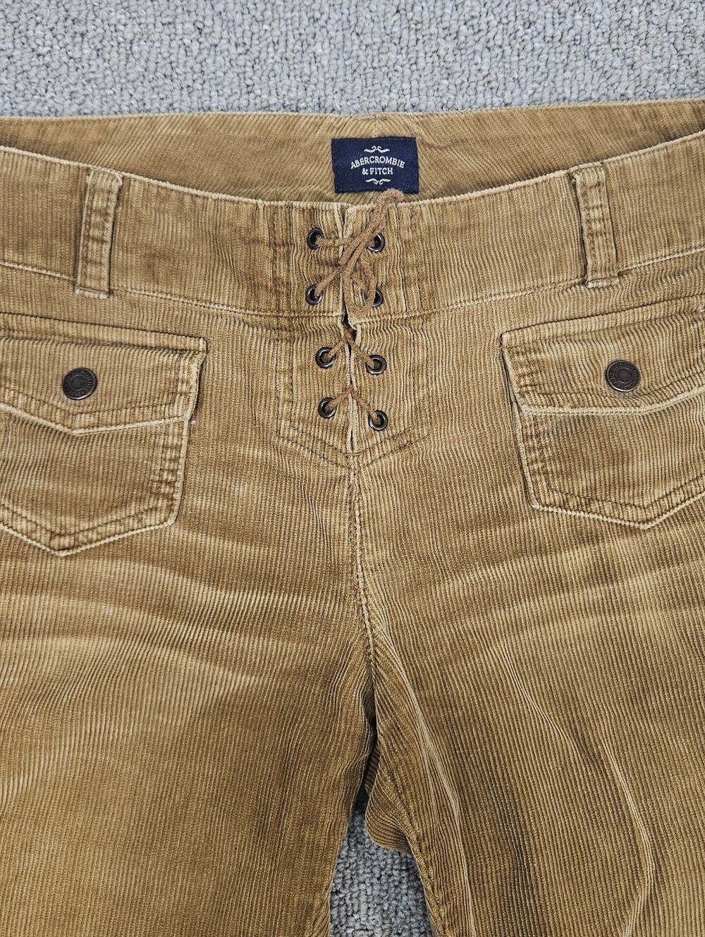 Vintage Late 90s Abercrombie & Fitch Low Rise Corduroy Pants Size 6 - Picture 2 of 7